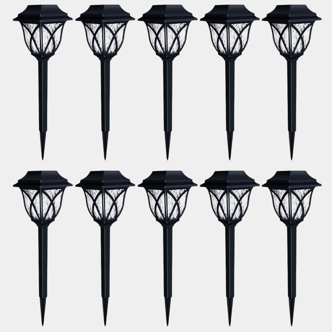 Solar Gartenlampe | Solar-LED-Gartenstrahler-Set kabellos