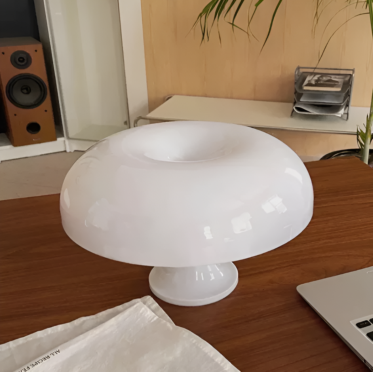 Sunrise LED-Pilz-Tischlampe, Retro-Design Dekorative Tischlampe aus Metall und Glas Wohnzimmer-Beleuchtung