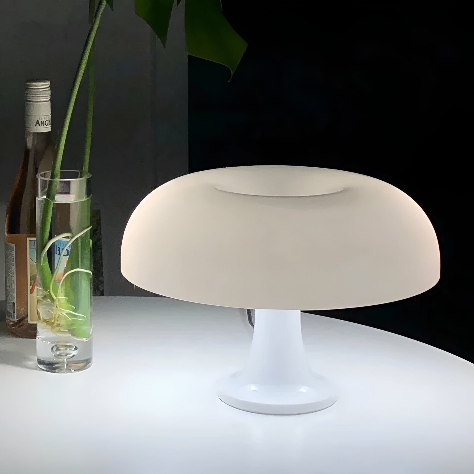 Sunrise LED-Pilz-Tischlampe, Retro-Design Dekorative Tischlampe aus Metall und Glas Wohnzimmer-Beleuchtung