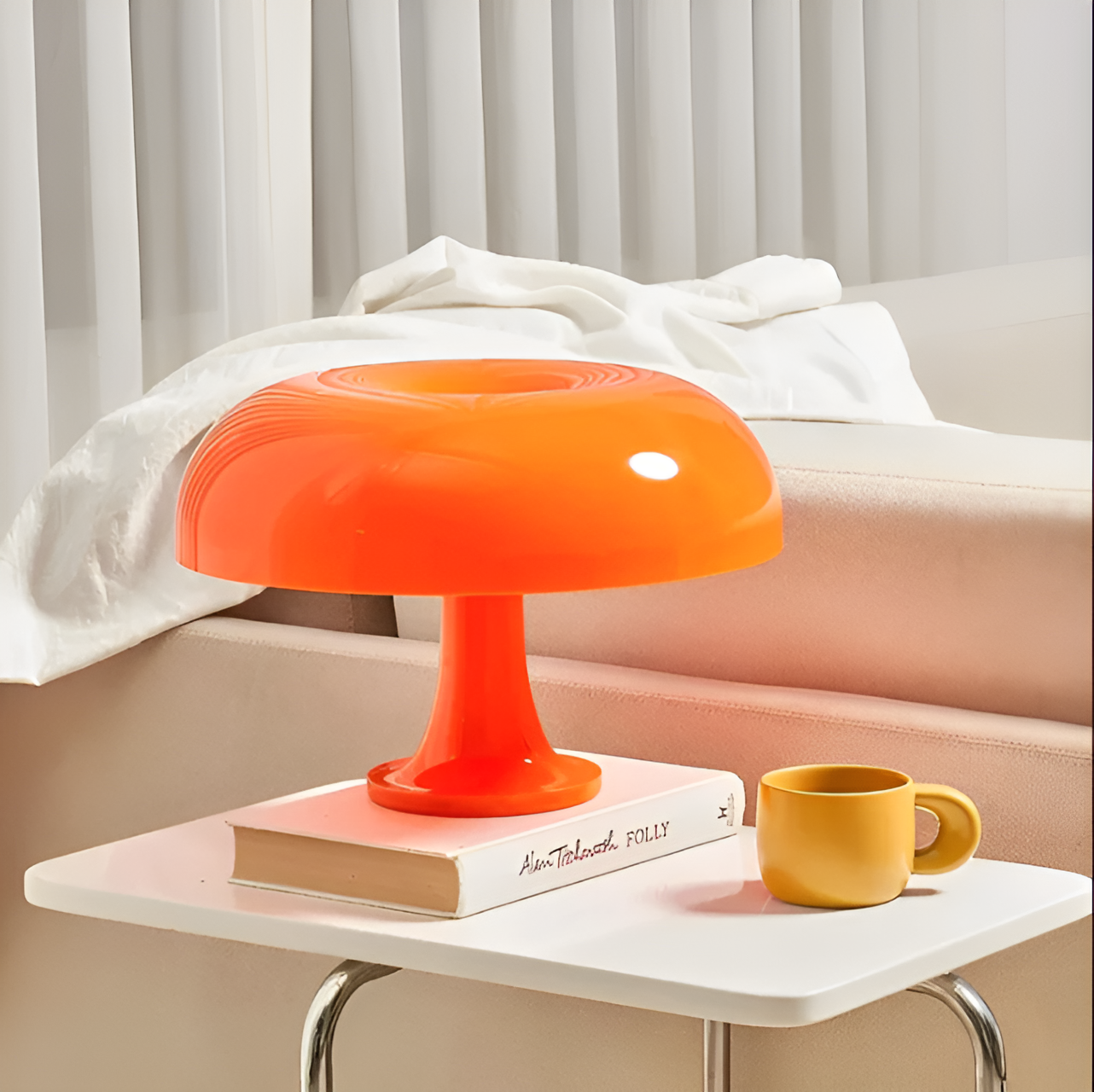 Sunrise LED-Pilz-Tischlampe, Retro-Design Dekorative Tischlampe aus Metall und Glas Wohnzimmer-Beleuchtung