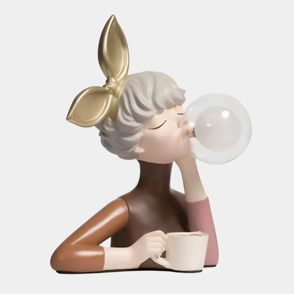 Tischlampe mit Cartoon Mädchen Statuen – Charmantes Quartett LED Dekorativ Für Kinderzimmer/Wohnzimmer