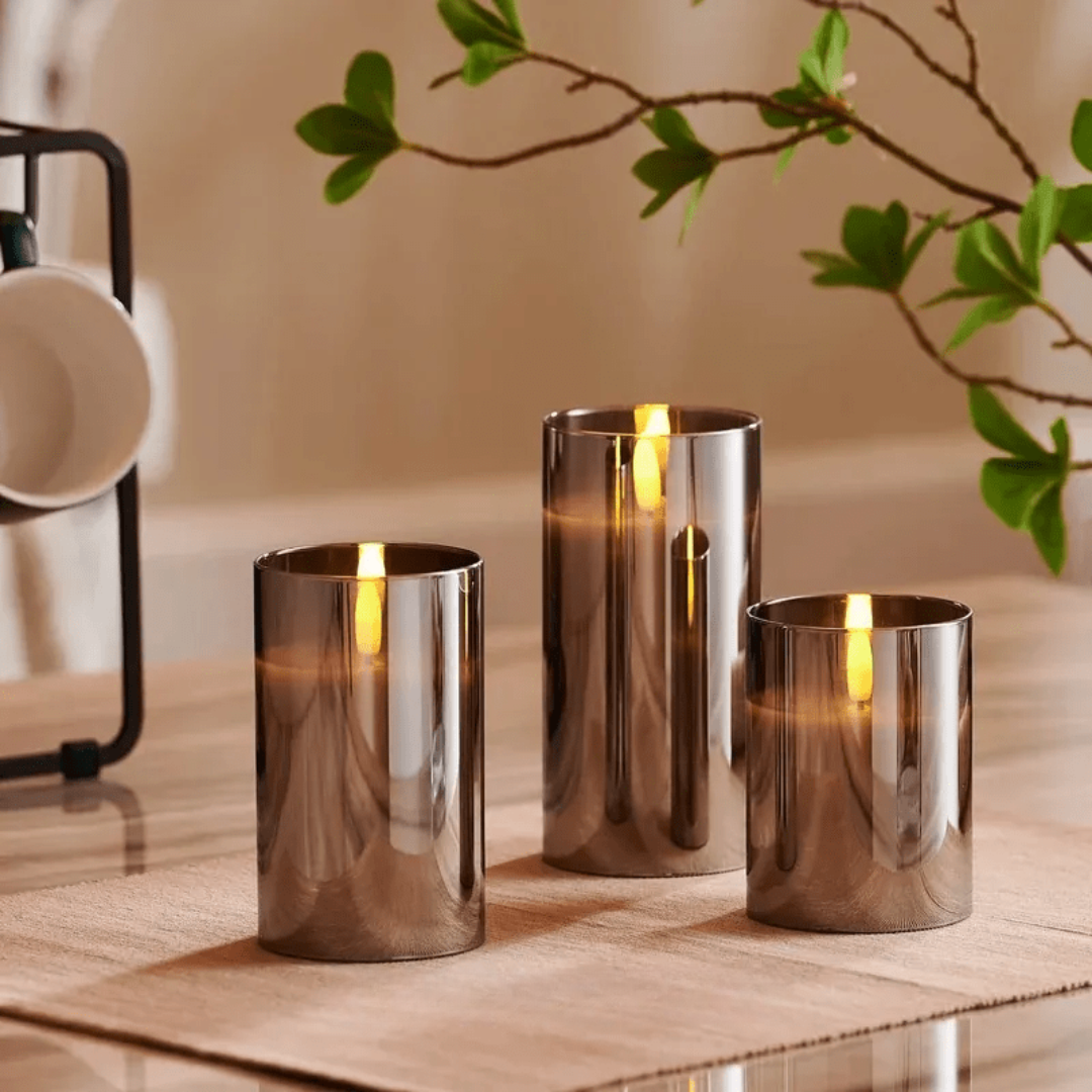 Kerze | 3 Stück LED-Kerzen mit realistischem Flammeneffekt